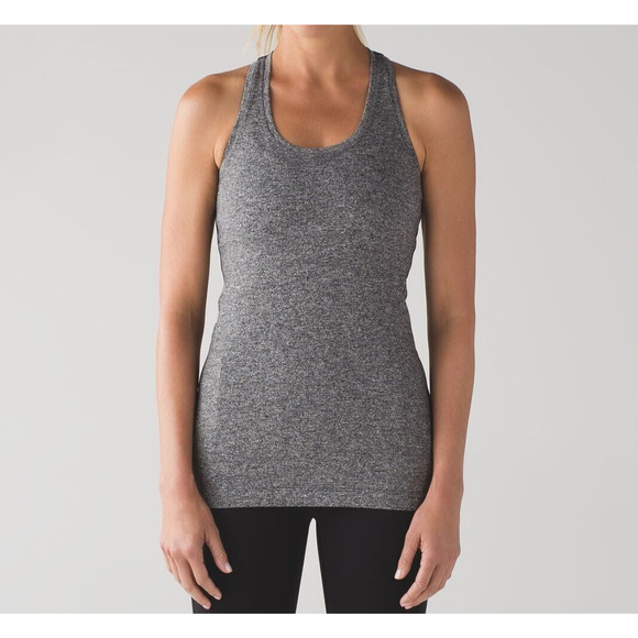 Lululemon Cool Racer-Back ll Tank Top Sz 4 Heathered Gray Athletic - Picture 1 of 8